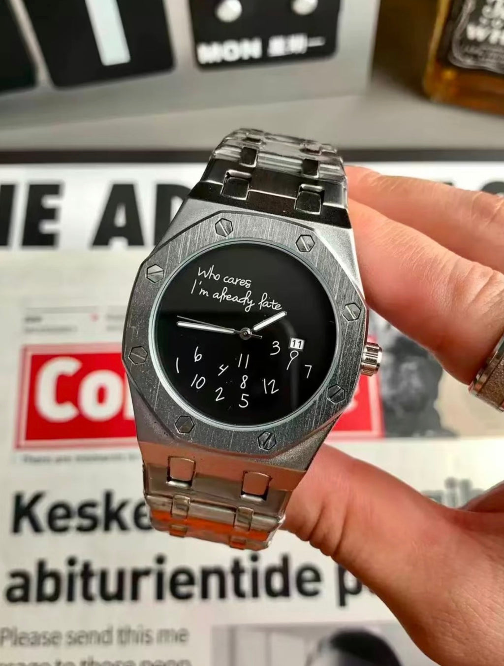 I’m Already Late - Grey and Black