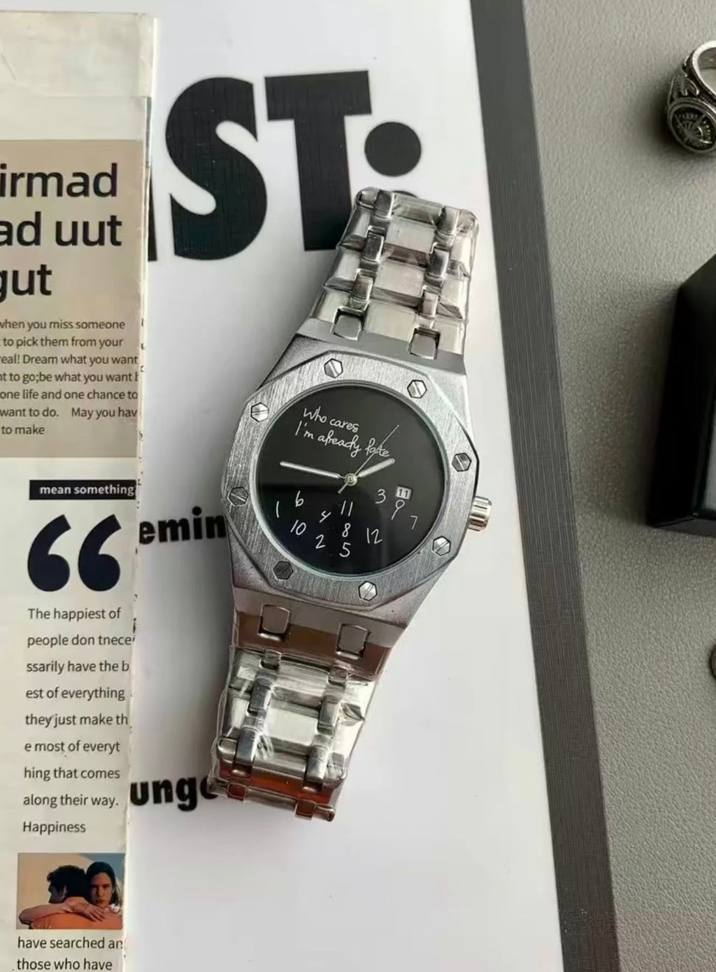 I’m Already Late - Grey and Black